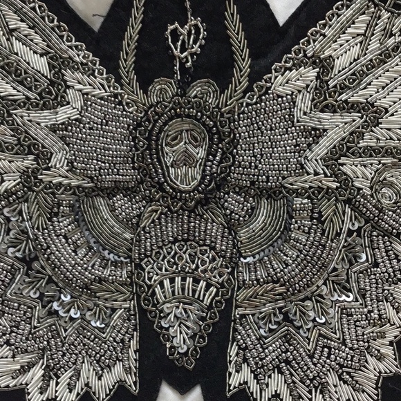 Zadig & Voltaire KAYAK MILI Embroidered Butterfly Zip Front Utility Jack, S - Picture 13 of 14